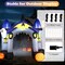Slickblue; 9 ft Halloween Inflatable Ghost Castle Archway, Light-Up Pumpkin, Glowing Ghost and Bat Banner, Multicolor LED Outdoor Entrance Decoration with Stakes and Ropes; Category:Halloween Inflatables; Image:5